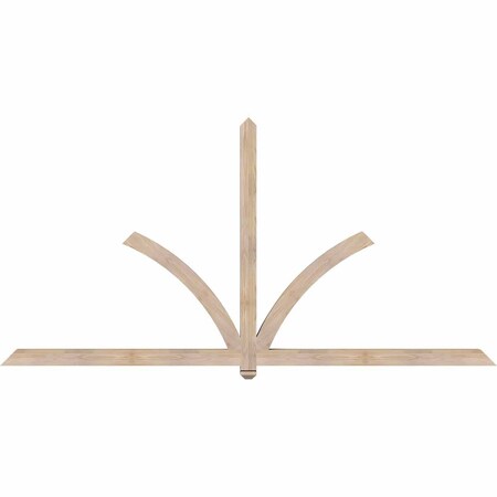 Ekena Millwork Redmond Smooth Timber Gable Bracket, Douglas Fir, 108"W x 54"H x 3 1/2"D x 3 1/2"F, 12/12 Pitch GBW108X54X0404RED00SDF